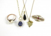 FIVE ARTICLES OF YELLOW GOLD J