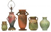 FIVE ARTS AND CRAFTS VASES, RO