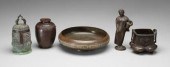 Five Asian metal objects: shal