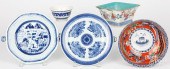 FIVE ASIAN PORCELAIN TABLEWARE