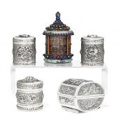 FIVE ASIAN SILVER AND METALWAR