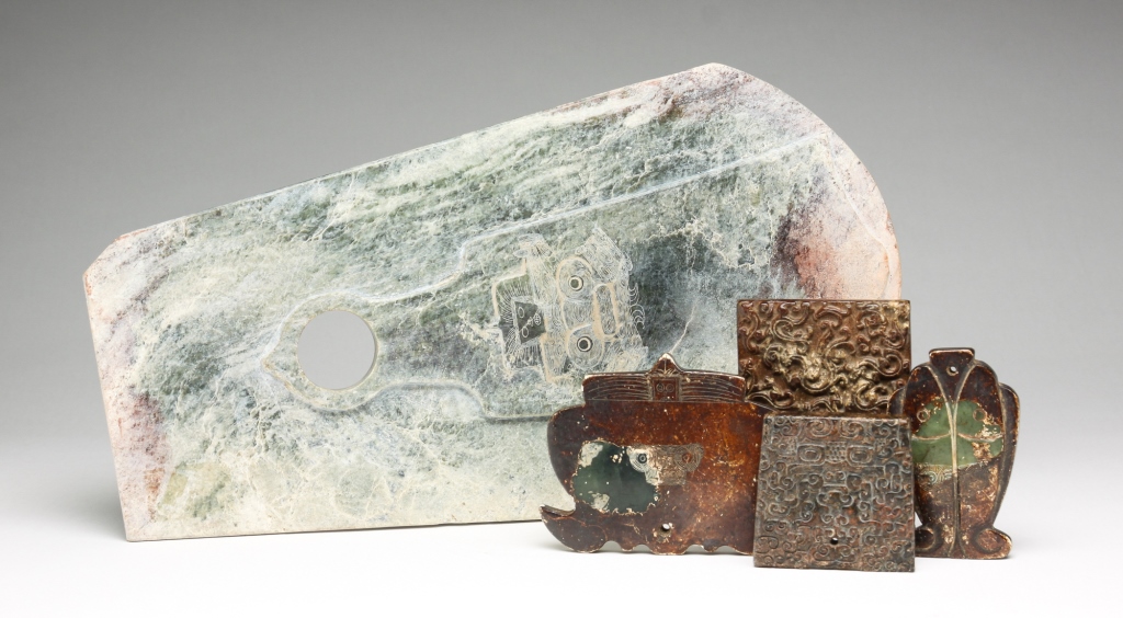 FIVE ASIAN STONE CARVINGS.