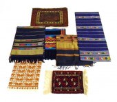 Five Asian textiles and two sm