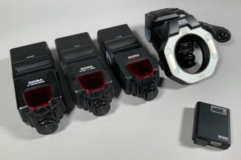 Five assembled Sigma hot shoe