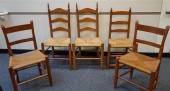 FIVE ASSEMBLED WALNUT RUSH SEA