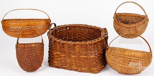 FIVE ASSORTED BASKETSFive