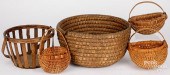 FIVE ASSORTED BASKETSFive asso