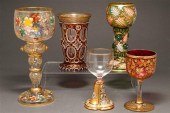 Five assorted Bohemian enamele