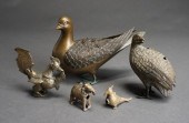 FIVE ASSORTED BRASS ANIMAL FIG