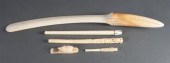 Five assorted carved ivory art