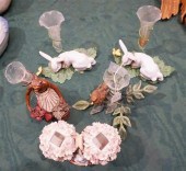 FIVE ASSORTED CERAMIC AND META