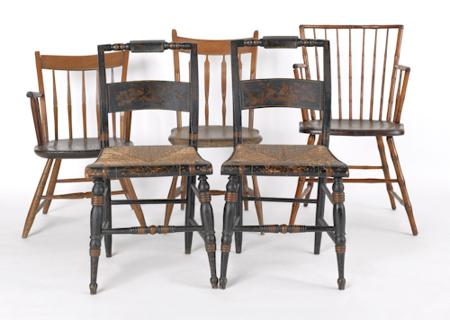Five assorted chairs to include