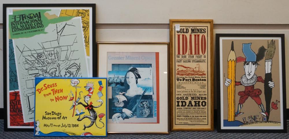 FIVE ASSORTED COLOR POSTERSFive
