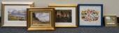 FIVE ASSORTED FRAMED ARTWORKS,