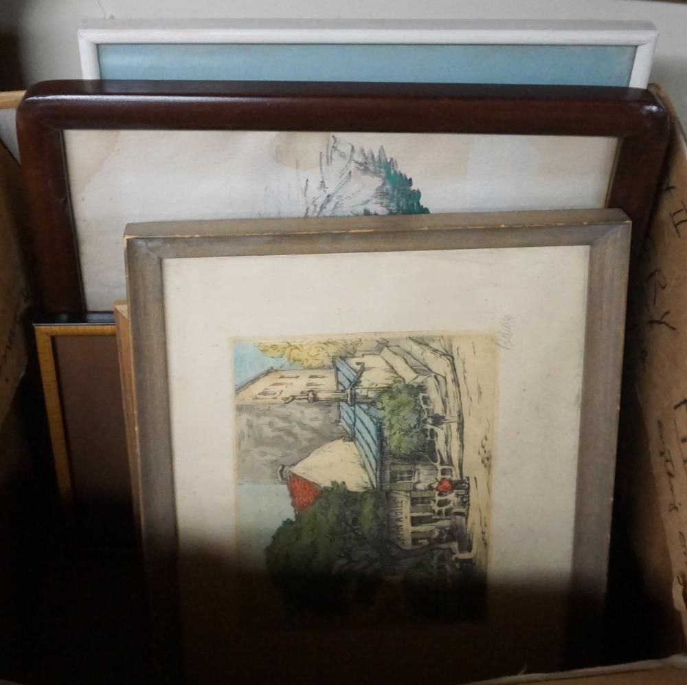 FIVE ASSORTED FRAMED WORKS OF