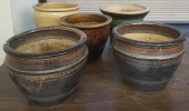 FIVE ASSORTED GLAZED POTTERY J