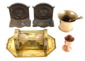 FIVE ASSORTED METALWARE PIECES