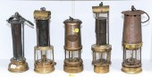 FIVE ASSORTED MINERS' LAMPS Ci