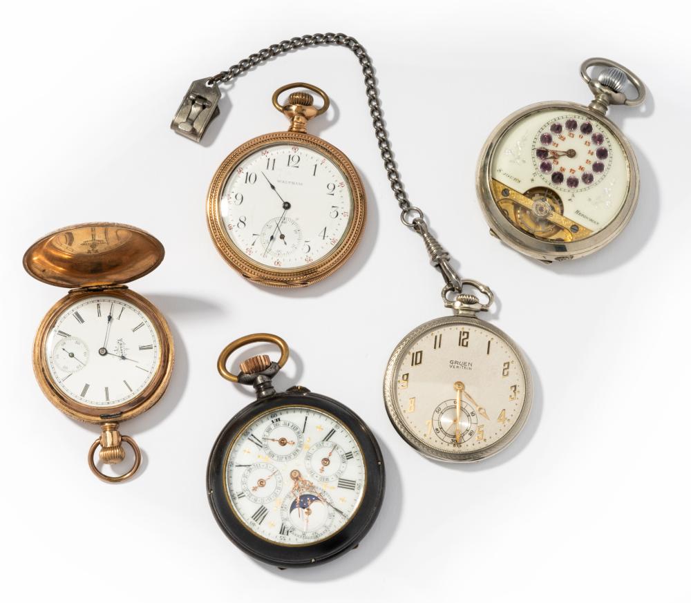 FIVE ASSORTED POCKET WATCHESFive