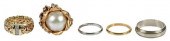 FIVE ASSORTED RINGSflower desi