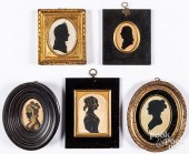 FIVE ASSORTED SILHOUETTES, 19T