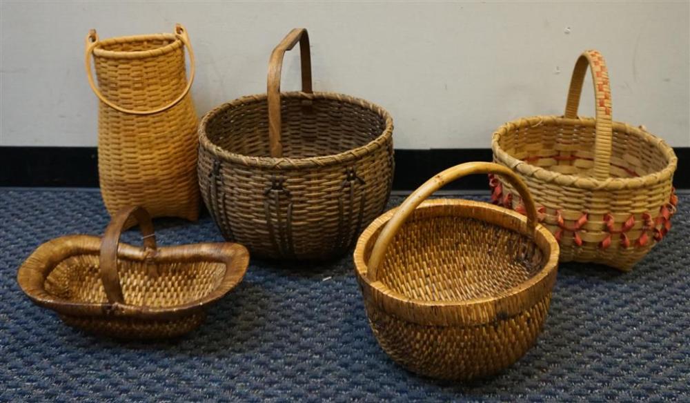 FIVE ASSORTED SPLIT OAK AND