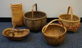 FIVE ASSORTED SPLIT OAK AND BA