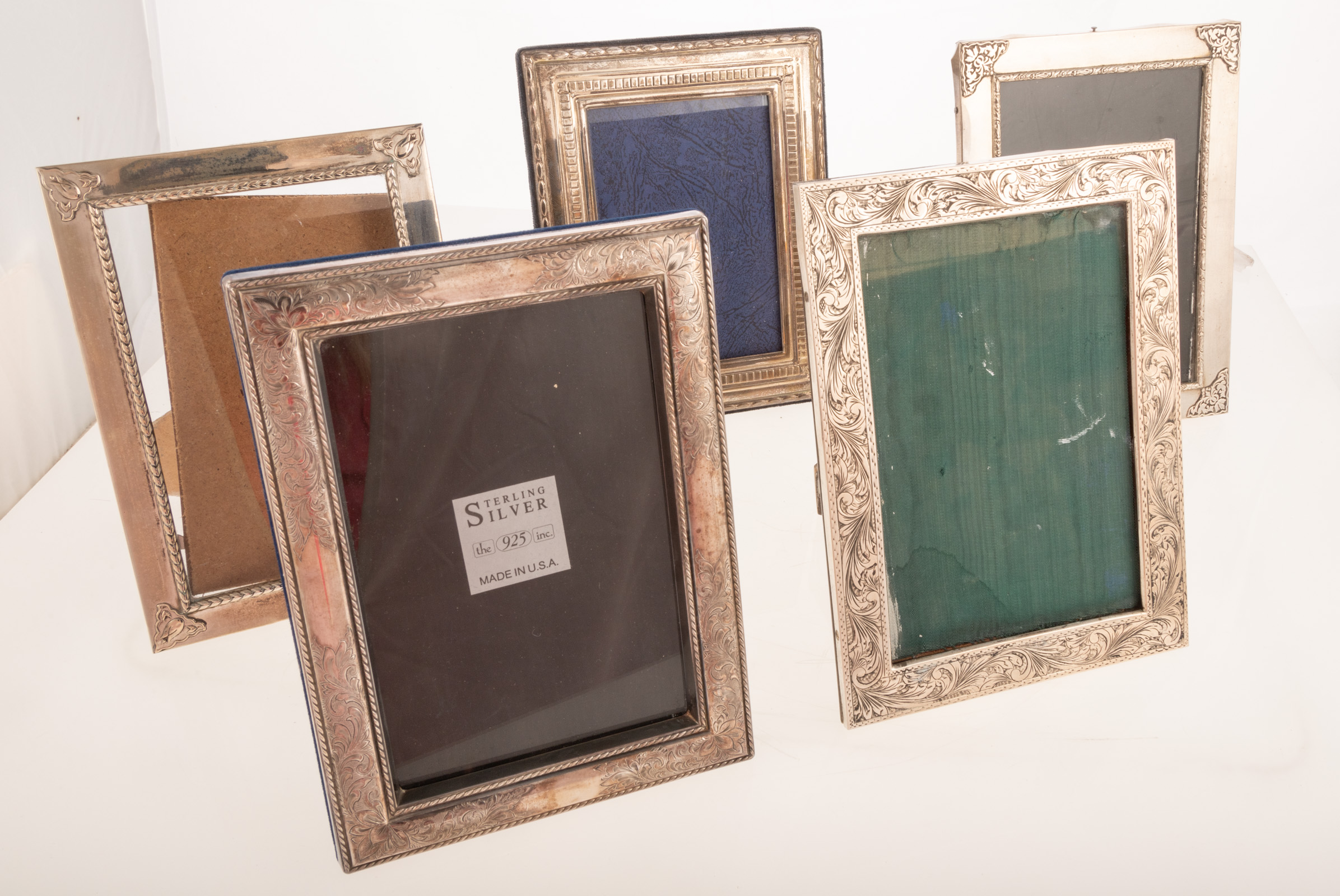 FIVE ASSORTED STERLING MOUNTED