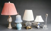 FIVE ASSORTED TABLE LAMPS, INC