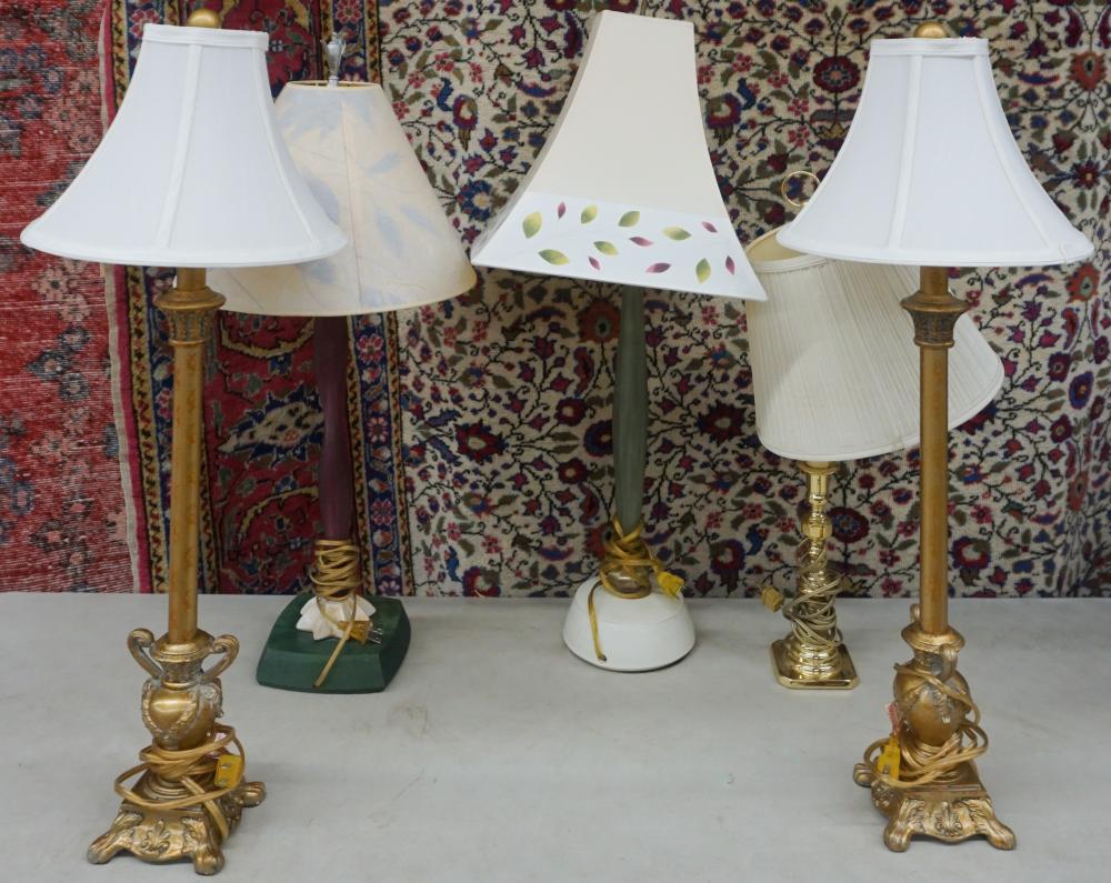 FIVE ASSORTED TABLE LAMPSFive