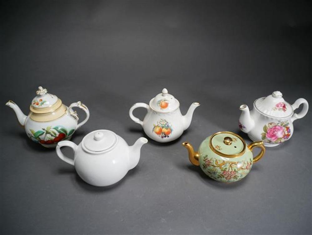FIVE ASSORTED TEAPOTSFive