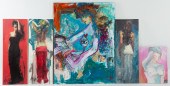 FIVE ASSORTED UNFRAMED OILS Oi