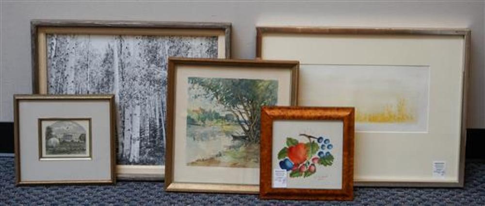 FIVE ASSORTED WATERCOLORS AND