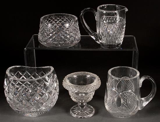 Five assorted Waterford crystal