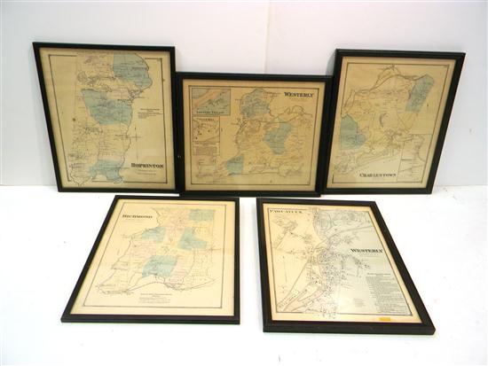 Five Atlas Maps of towns in