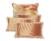 FIVE AUBUSSON TEXTILE PILLOWSF