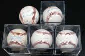 FIVE AUTOGRAPHED MAJOR LEAGUE
