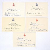 Five autographs of The Duke an