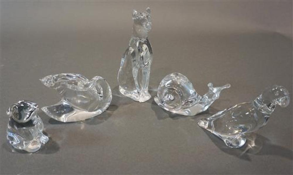 FIVE BACCARAT CRYSTAL ANIMALSFive