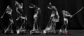 FIVE BACCARAT CRYSTAL GOLFERS<