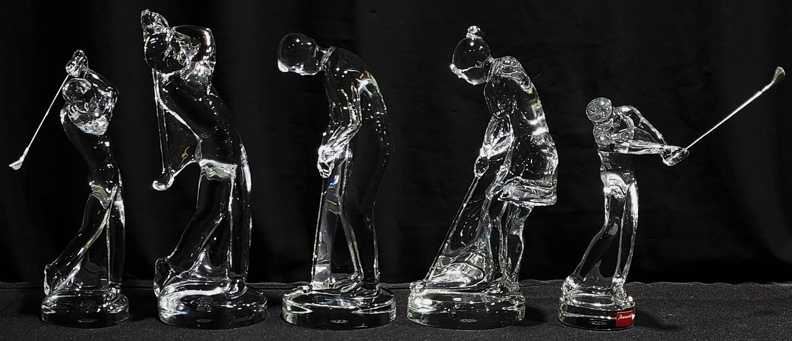 FIVE BACCARAT CRYSTAL GOLFERSLot of