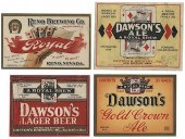 FIVE BEER LABELS WITH PLAYING