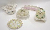 FIVE BELLEEK PARIAN PORCELAIN