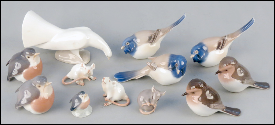 FIVE BING & GRONDAHL PORCELAIN