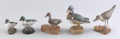 FIVE BIRD CARVINGS 20TH CENTUR