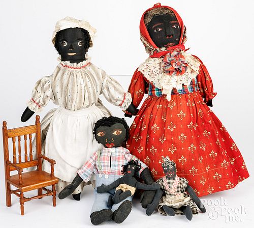 FIVE BLACK AMERICANA CLOTH