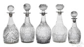 FIVE BLOWN THREE-MOLD CLEAR GL