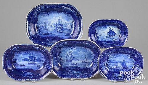 FIVE BLUE STAFFORDSHIRE OPEN