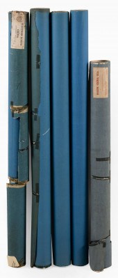 FIVE BLUEBACK CHARTS OF NAVIGA