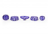 FIVE BOHEMIAN BLUE CUT-TO-CLEA